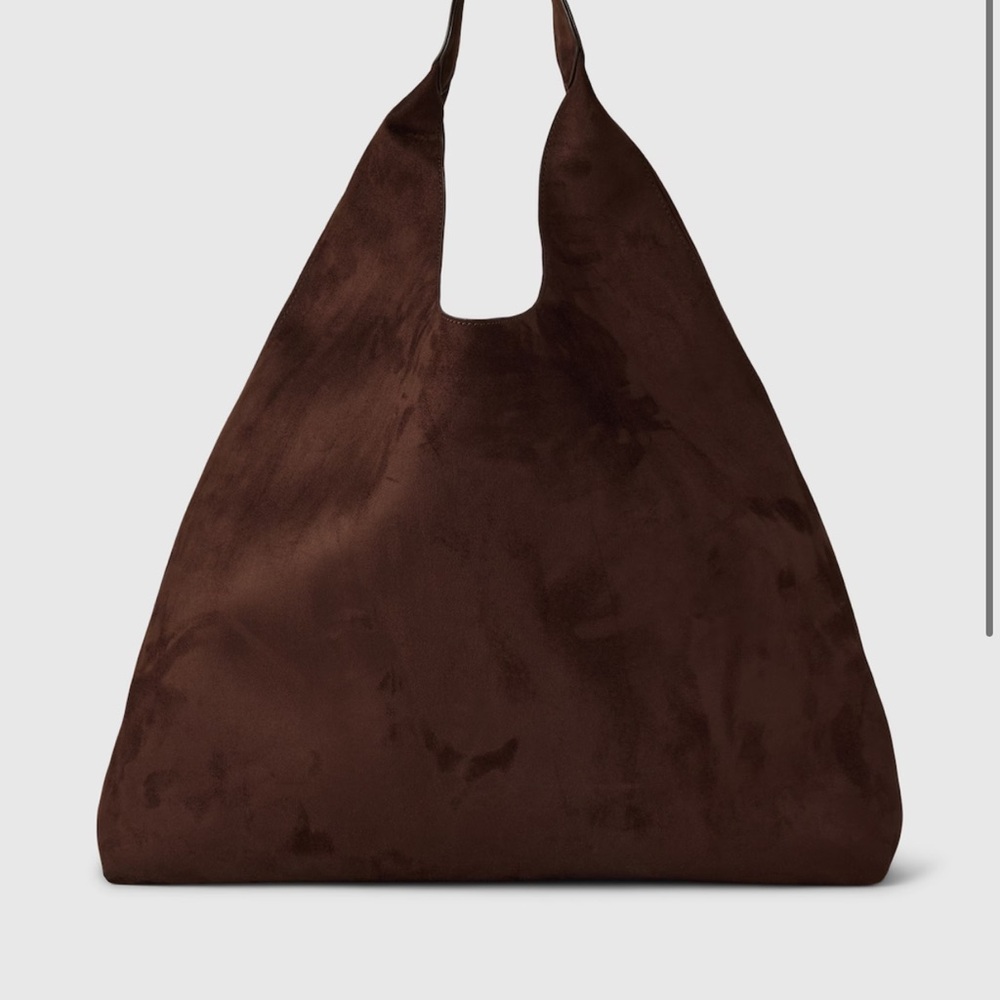 Gap brown vegan suede shoulder tote bag